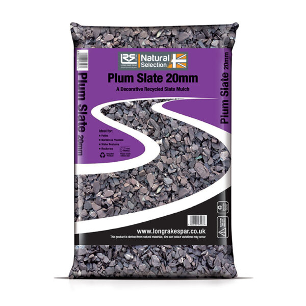 14128 Long Rake Spar Plum Slate 20mm 20kg Bag LRS Cut Out