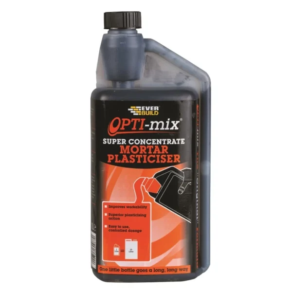 Everbuild optimix1 mortar plasticiser super concentrate 1 litre 800and#215800