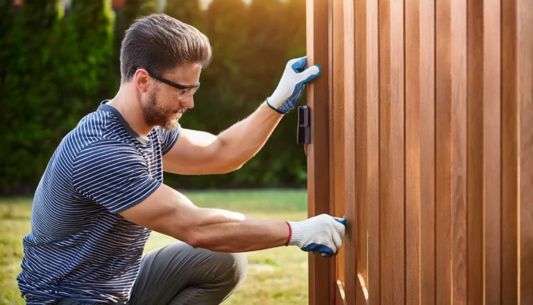 Garden Designer Installing Gate 3