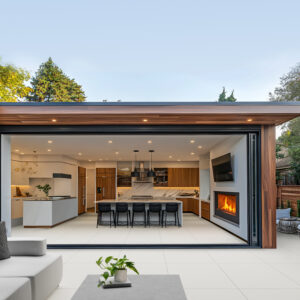 Modern Kitchen and Patio with Folding Doors contemporary kitche