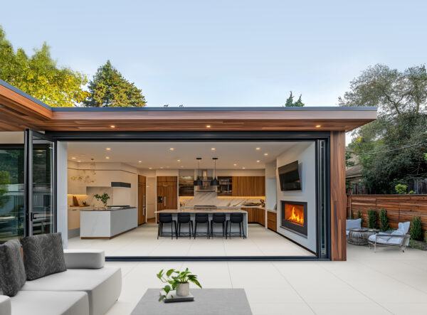 Modern Kitchen and Patio with Folding Doors contemporary kitche